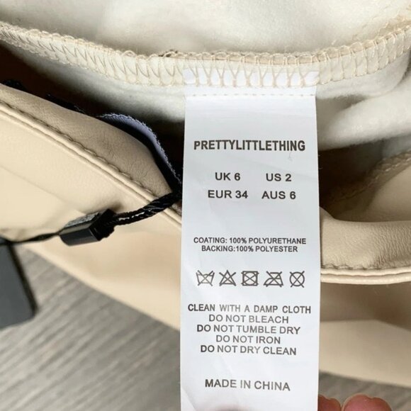 Pretty Little Thing PLT Faux Leather Pleat Cigarette Pant Tapered straight leg - Picture 10 of 16